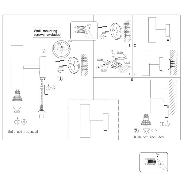Lampa ścienna Mib 61681001 DFTP do salonu tuba rurka biała