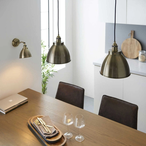 Lampa wisząca nad wyspę kuchenną Franklin 98745 Endon kopuła mosiądz