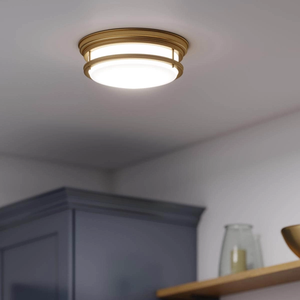 Sufitowa lampa Hadley HK-HADLEY-F-BR Hinkley IP44 biały szczotkowany brąz