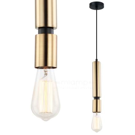 LAMPA wisząca TORLA PEN-5041-1-BKBR Italux metalowa OPRAWA tuba zwis OPRAWKA na żarówkę mosiądz