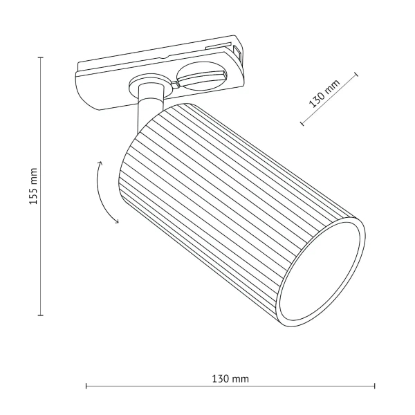 Jednofazowa szynowa lampa Tracer Tune 16143 żebrowana tuba czarny