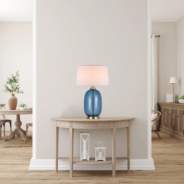 Designerska lampa nocna Amur LP-919/1T blue Light Prestige biała niebieska