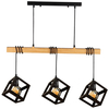 Loftowa LAMPA wisząca SWEDEN WOOD skandynawska OPRAWA drewniana belka ZWIS kostki czarne brązowe