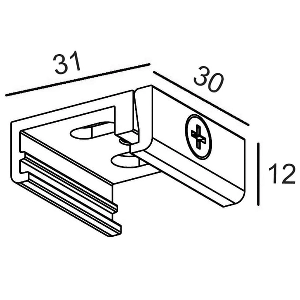 Uchwyt do szyn MHT1-P1-WH TRACK Maxlight krótki biały