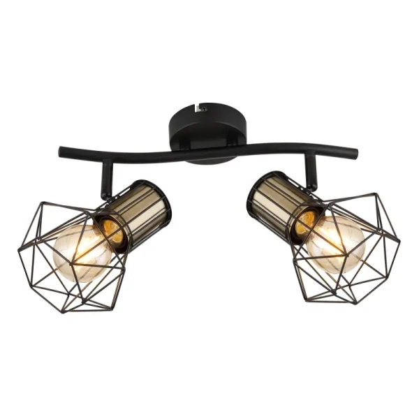 Sufitowa lampa druciana Priska 54017-2M czarna złota