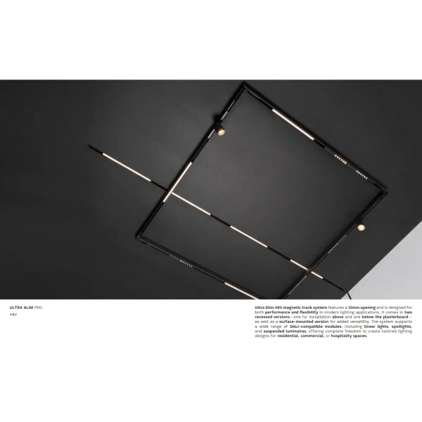 Magnetyczna lampa sufitowa AURORA LE-52002 czarna 1xLED 30W 3000K 48V do szyn
