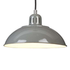 Wisząca LAMPA retro FRANKLIN-P-GY Elstead metalowa OPRAWA kopuła ZWIS vintage szary