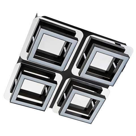 LAMPA sufitowa LIKYA LED-4 03137 Ideus metalowa OPRAWA ścienna LED 20W 4000K kwadratowy plafon chrom wenge