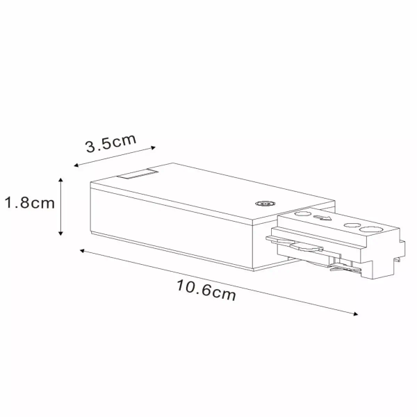 Pojedynczy zasilacz Track 09950/03/30 Lucide jednofazowy czarny