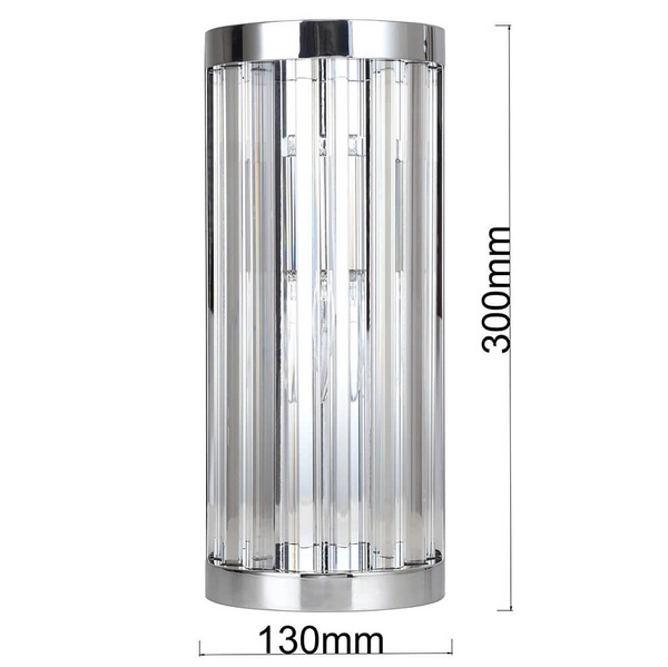 Kinkiet ścienny kryształowy Vetro LP-2910/1W CH glamour chrom przezroczysty