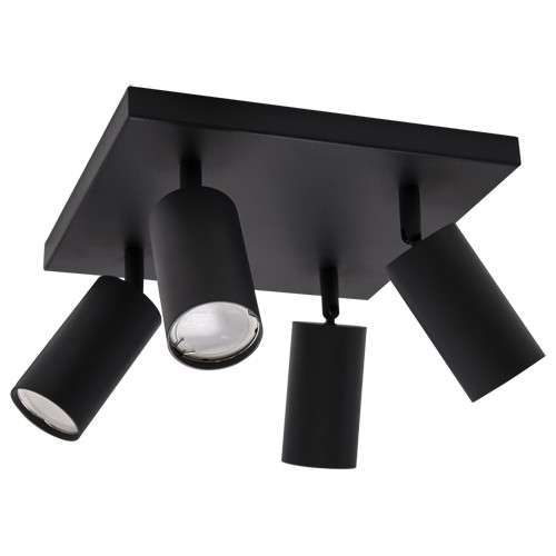LAMPA sufitowa MANAM 03766 Ideus regulowana OPRAWA metalowe tuby reflektorki na listwie czarna
