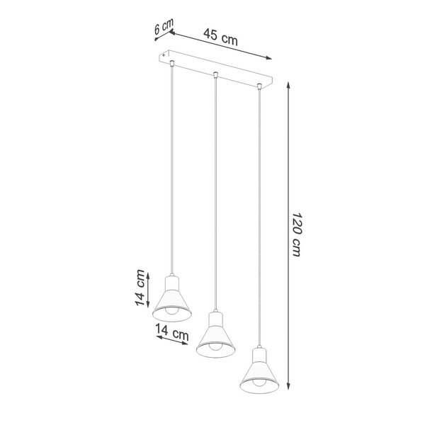 Lampa wisząca Taleja SL.0986 Sollux loftowa do jadalni czarna