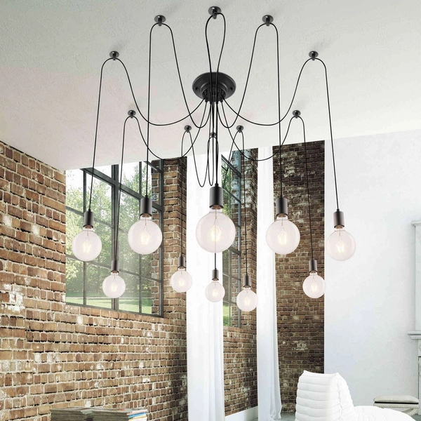 LAMPA wisząca CASPAR 2224 Rabalux industrialna OPRAWA dekoracyjny ZWIS pająk kable czarne