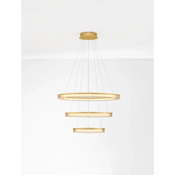 Wisząca lampa pierścienie LANTELVO LE45394 LED 90W 2700-4000K złota