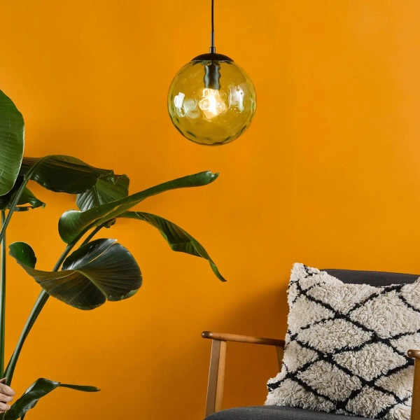 Salonowa lampa wisząca Ripple SP72-RIP8824 kula zielony czarny