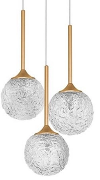 3-punktowa lampa wisząca Pasto balls do salonu złota