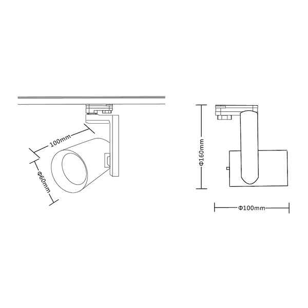 Trójobwodowy reflektor szynowy TIMOR ML1115 LED 10W 3000-4000K czarny