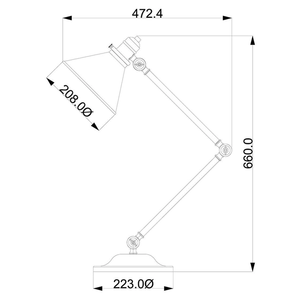 Stołowa LAMPA loftowa PROVENCE PV-TL-PN Elstead industrialna LAMPKA biurkowa stojąca metalowa nikiel