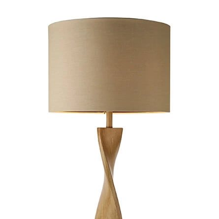 Podłogowa lampa z abażurem Abia 95454 spirala beżowy drewniany