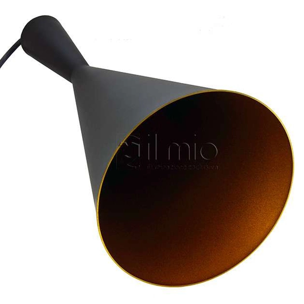 LAMPA wisząca MODERN 305466 Polux skandynawska OPRAWA metalowa ZWIS stożek czarny złoty