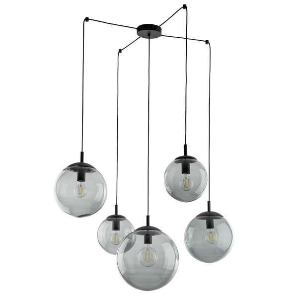 Zwisająca lampa kaskadowa Esme 5382 pająk bubble grafitowa czarna