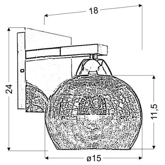 Lampa ścienna CROMINA 21-22240 szklana kula ball chrom przezroczysta