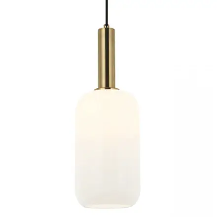 Szklana lampa wisząca 22070 do kuchni nad stół biała złota