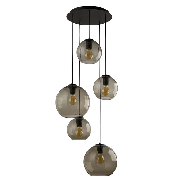 Przydymiona lampa wisząca Vetro 7642 szklane kule do sypialni