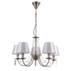 Żyrandol LAMPA wisząca SOLANA PND-28366-5 Italux antyczna OPRAWA abażurowy ZWIS na łańcuchu brąz biały