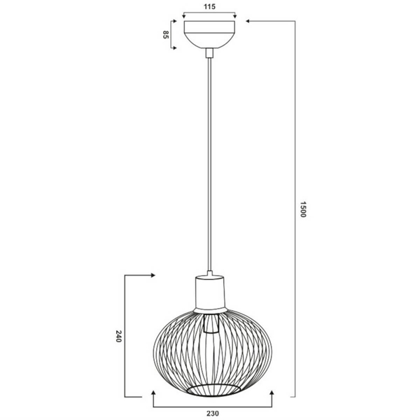 Druciana lampa wisząca GILA 365700132 Trio zwis do jadalni czarny