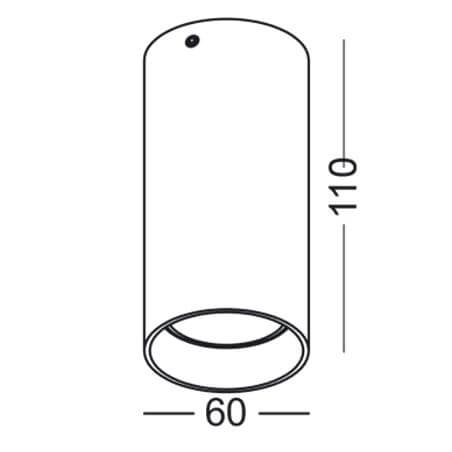 Lampa przysufitowa punktowa Stala 301001005 Elkim salonowa tuba złota
