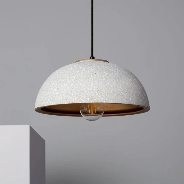 Zwisowa lampa kopuła Ciri ABR-CIRI-E27 Abruzzo ceramiczna szara