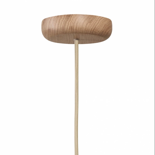 Minimalistyczna lampa wisząca ALUR 11150119 Kaspa do jadalni biała dąb