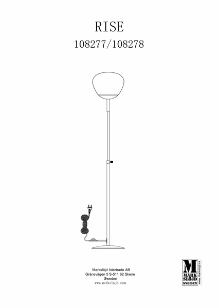 Podłogowa lampa salonowa Rise do salonu metalowa biała złota