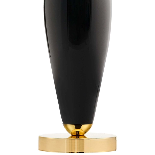 Abażurowa LAMPA stołowa REA 40607102 Kaspa stojąca LAMPKA biurkowa do sypialni nocna złota czarna