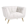 Welurowy fotel Huxley S5125 WHITE BOUCLÉ Richmond Interiors glamour stalowy złoty biały