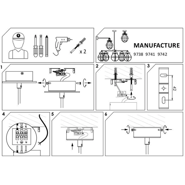 Kinkiet LAMPA ścienna MANUFACTURE 9742 Nowodvorski metalowa OPRAWA industrialna klatka druciana miedź czarna