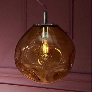 LAMPA wisząca AVIA S 10416115 Kaspa szklana OPRAWA zwis bursztynowy