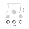 Szklana lampa wisząca Perona PND-92389-3L-BK Italux czarny grafitowy