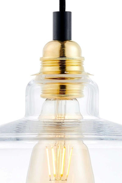 Wisząca LAMPA skandynawska LONGIS 10873105 Kaspa loftowa OPRAWA szklany ZWIS okrągły złoty przezroczysty czarny