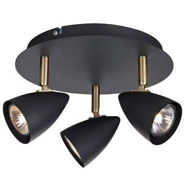 Sufitowa LAMPA plafon CIRO 106320 Markslojd regulowana OPRAWA industrialne reflektorki metalowe czarne złote