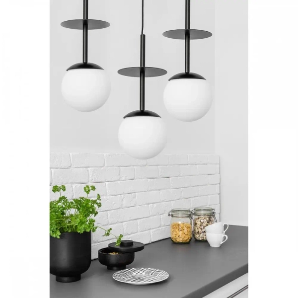 Wisząca lampa potrójna PLAAT A 3L PLL322P0 kule do salonu czarne białe