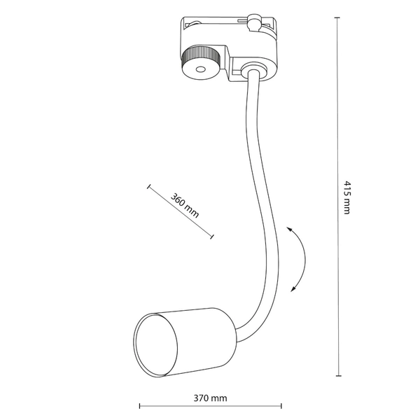 Reflektor szynowy na wysięgniku Tracer 4955 TK Lighting 1-fazowy biały
