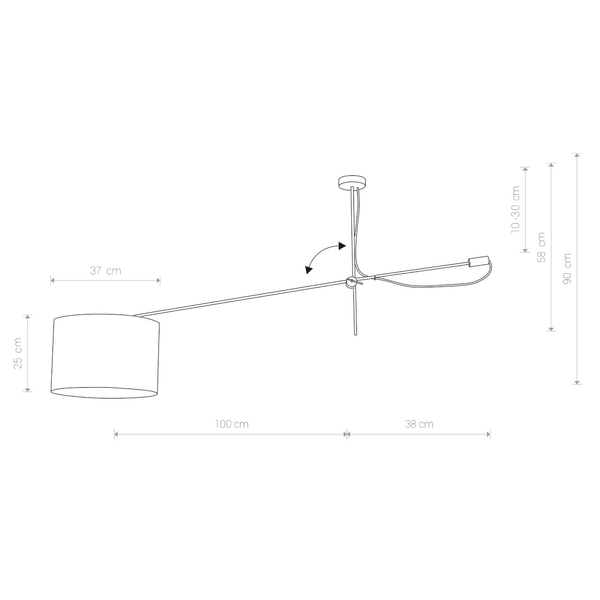 Sufitowa lampa regulowana Viper 6640 do sypialni nad łóżko biała