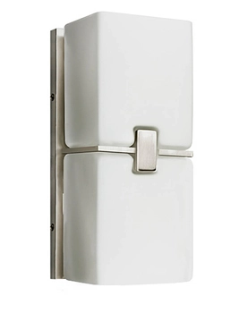 Prostokątny kinkiet szklany Cross hol satyna nikiel biały