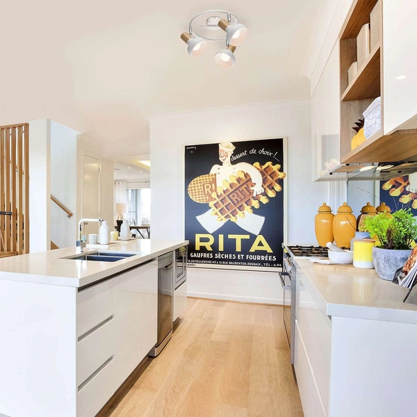 LAMPA sufitowa HOLLY 5946 Rabalux regulowana OPRAWA reflektorki skandynawskie drewno buk białe