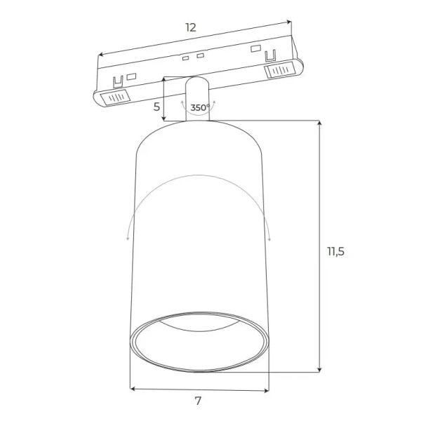 Szynowa lampa magnetyczna do systemu Dali M0010N LED 18W 3000K czarny
