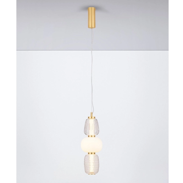 Nowoczesna lampa zwisająca ARROYOS LE44495 LED 28W 3000K biały złoty