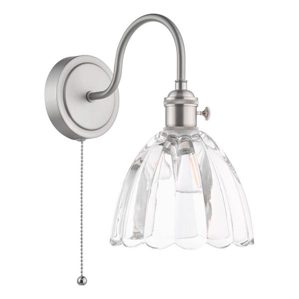 Lampa ścienna dzwonek Hadano HAD0761-11 szklana chrom przezroczysty