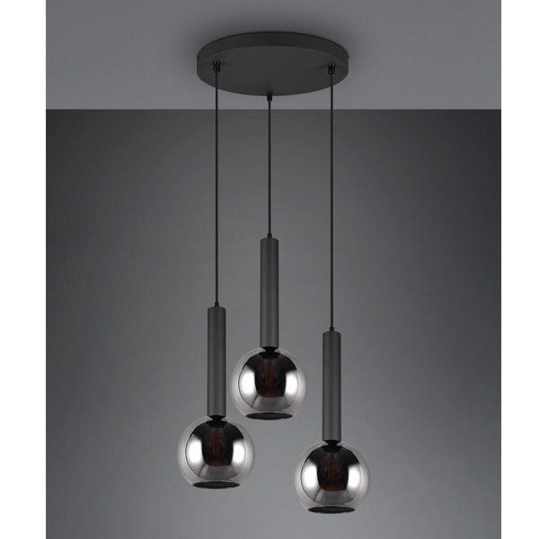 Kaskadowa lampa zwis CLAYTON 310390332 Trio kule do sypialni czarny